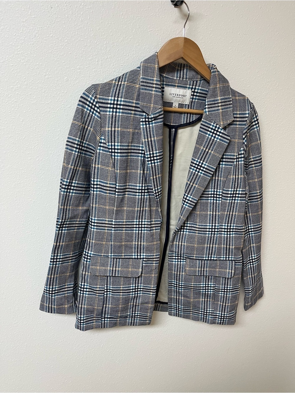 Liverpool Plaid Blazer Jacket - Multi-Color women’s size S